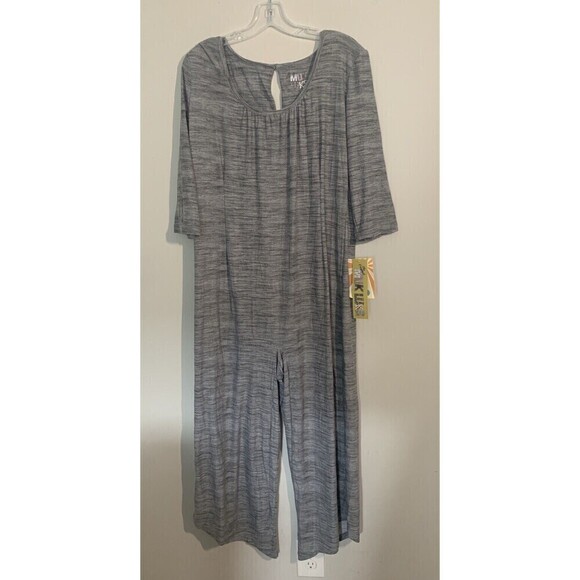 NWT Woman's Original Muk Luks One Piece Romper  Size Med Gray Cloud Knit - Picture 1 of 9